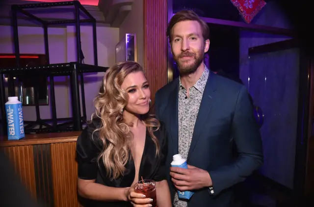 Rachel Platten (L) and Calvin Harris