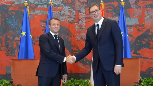 Makron i Vučić u Beogradu