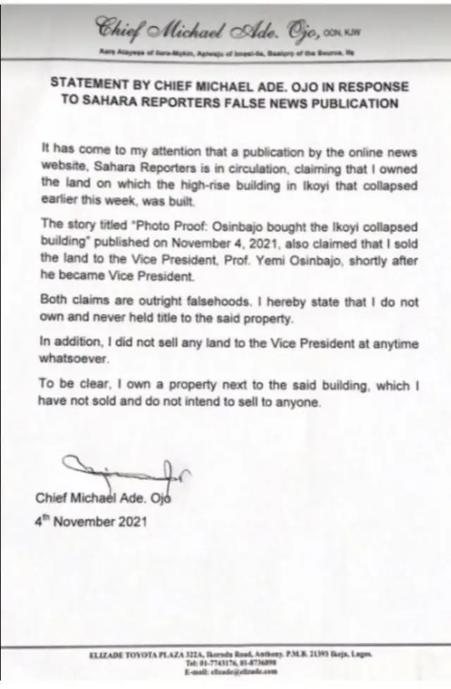 Atẹjade ti Oloye Michael Ojo se sita