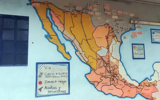 Mapa de rutas migrantes