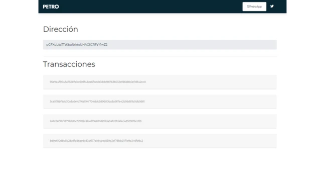 Explorador de petros, donde se ve solo cuatro transacciones