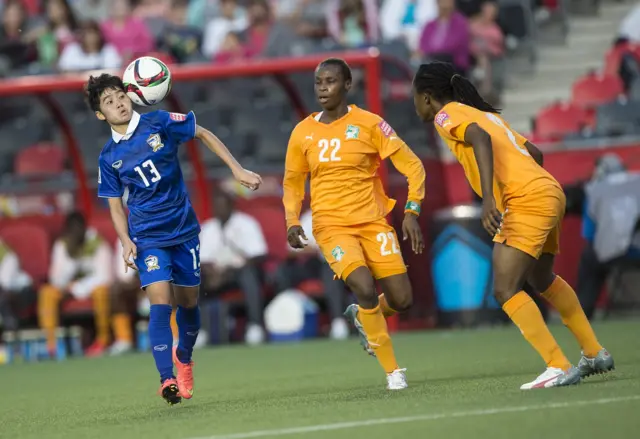 อรทัย ศรีมะณี กองหน้าทีมชบาแก้ว (ซ้าย) เป็นอีกหนึ่งกำลังสำคัญของทีมชาติไทยในศึกฟุตบอลโลกหญิง 2019