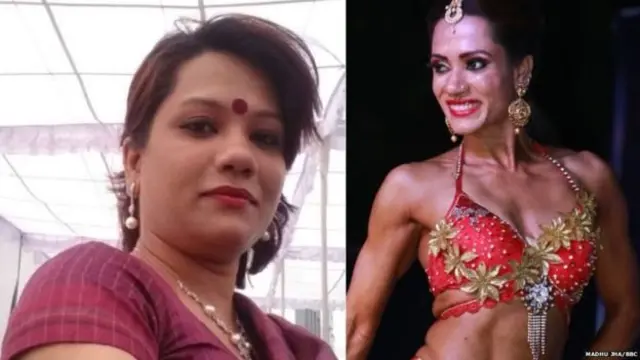 मधू झा यांचा पूर्वीचा आणि आताचा फोटो