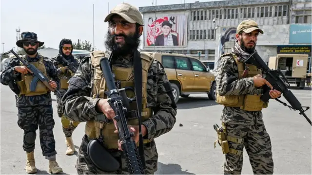 Taliban special forces at Kabul airport after the final US withdrawal.