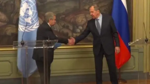 Antooniyoo Guterees - barreessaa olaanaa UN fi Sargee Laavroov - ministira haajaa alaa Raashiyaa