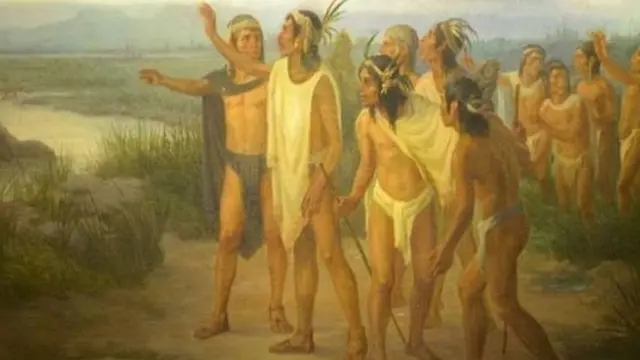 Pintura de pueblos indígenas.
