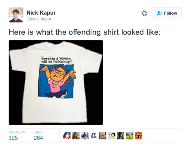 Camiseta retirada por Walmart en 1995