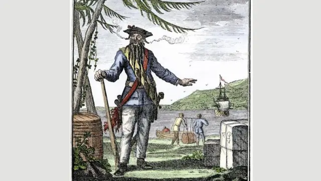 Un dibujo del pirata Barbanegra