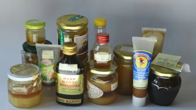 ตัวอย่างน้ำผึ้งจากทั่วโลกที่ใช้ในการศึกษาครั้งนี้ มีผลิตภัณฑ์น้ำผึ้งจากไทยรวมอยู่ด้วย