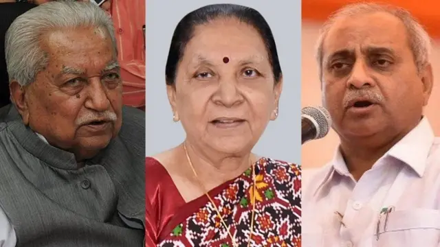 કેશુભાઈ પટેલ, આનંદીબહેન પટેલ અને નીતિન પટેલ