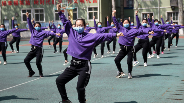 中国学生跳课间操