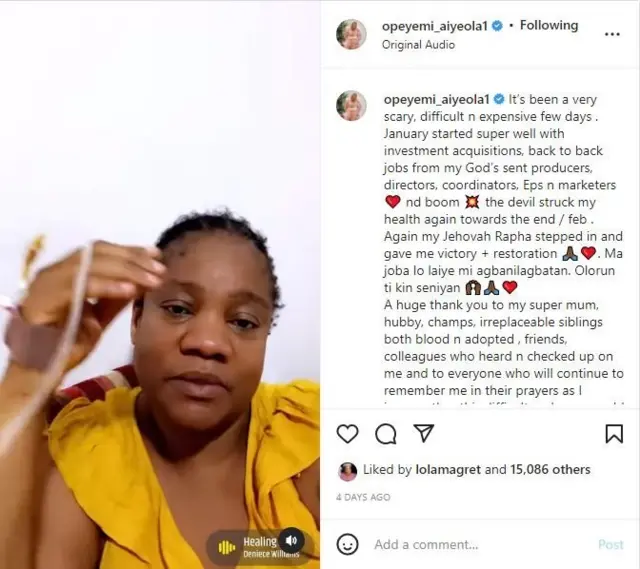 Ohun ti Opeyemi Aiyeola gbe soju opo Instagram rẹ