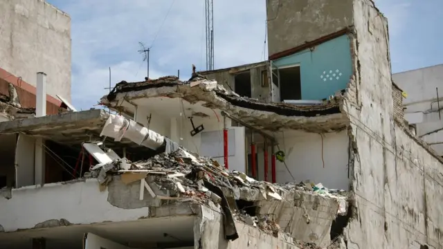 Inmueble dañado en Ciudad de México.