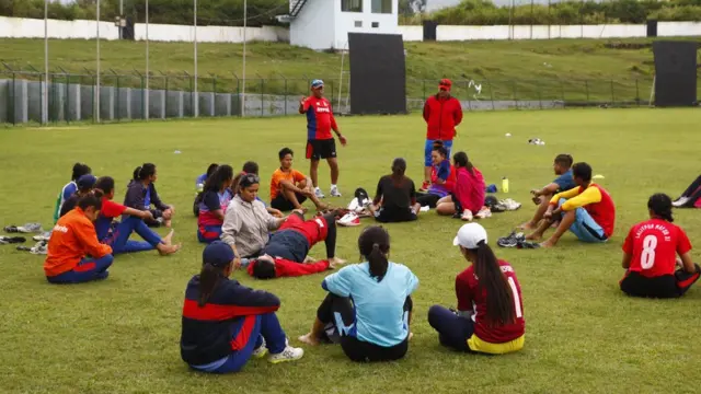 नेपालमा अभ्यासका क्रममा महिला क्रिकेट टोली