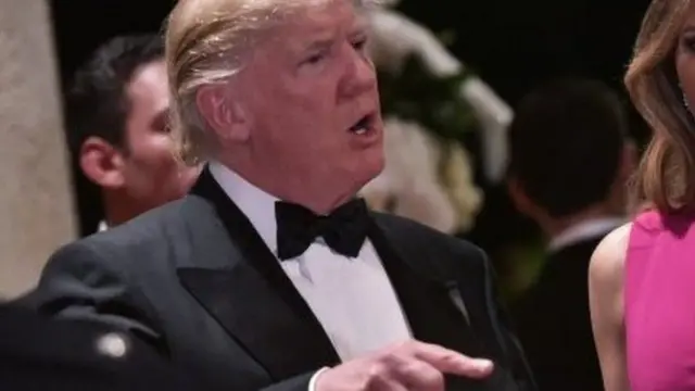 Rais Donald Trump katika jimbo lake la Mar-a-Lago huko Florida. Picha ya Februari 4, 2017