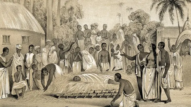 ১৮৪৭ সালে শিল্পীর আঁকা সতীদাহ প্রথার ছবি।