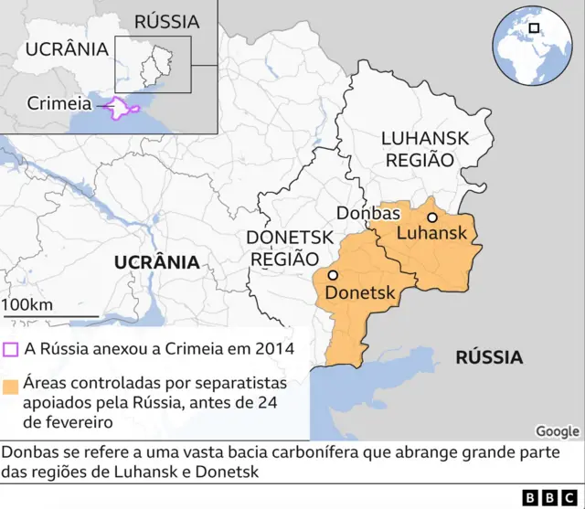 mapa mostra Donbas