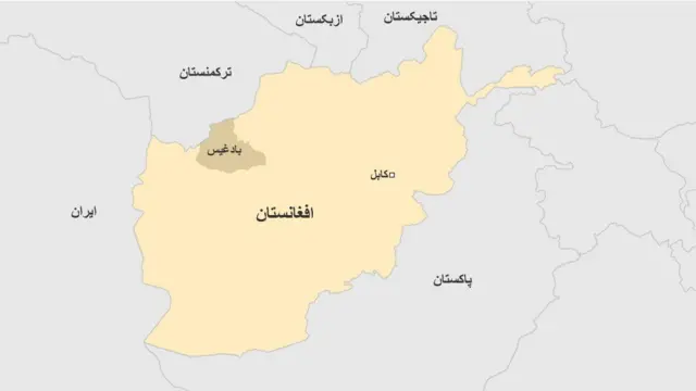 تصویری از نقشه ولایت بادغیس