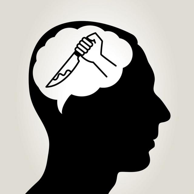 Ilustración representando el cerebro de un asesino.