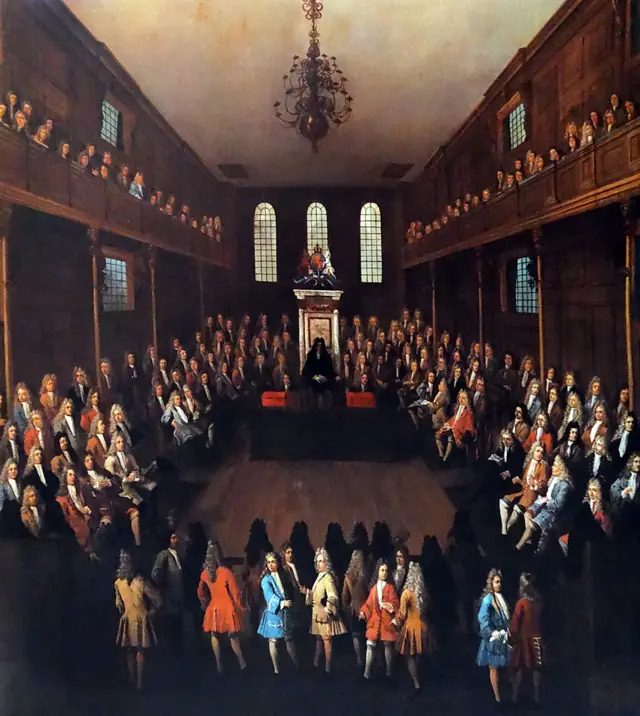 Cámara de los comunes 1710 por Peter Tillemans