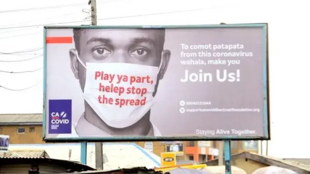 Signboard for Lagos wit Covid-19 message