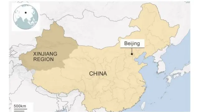 జింజియాంగ్ రాష్ట్రం చైనా వాయువ్య ప్రాంతంలో ఉంది.