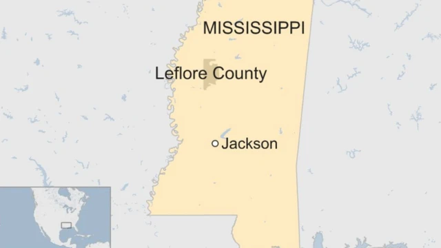 Carte du Mississipi où s'est écrasé l'avion militaire des Marines