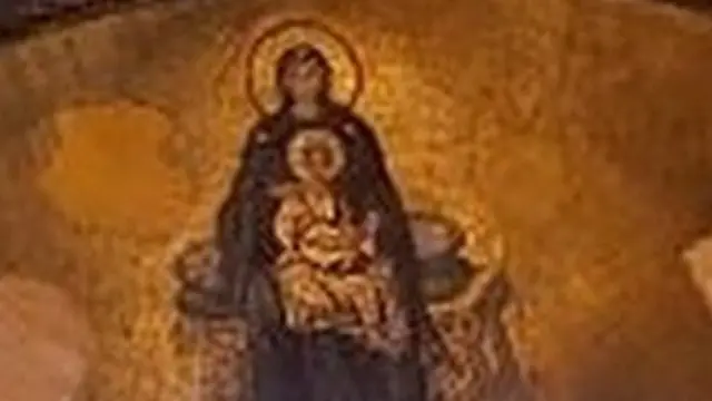 Mosaik Yesus dan Bunda Maria di Hagia Sophia