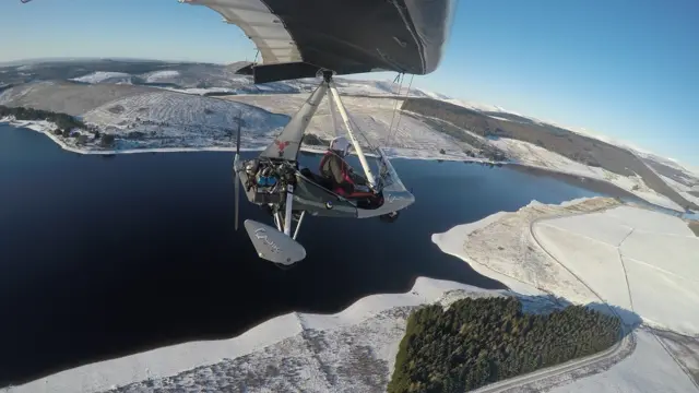 Microlights at Backwater reservoir – near Balintore