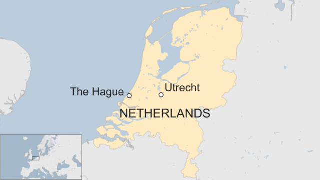 Map showing Utrecht in The Netherlands