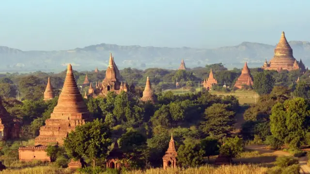 The ancient Buddhist pagodas, temples and stupa