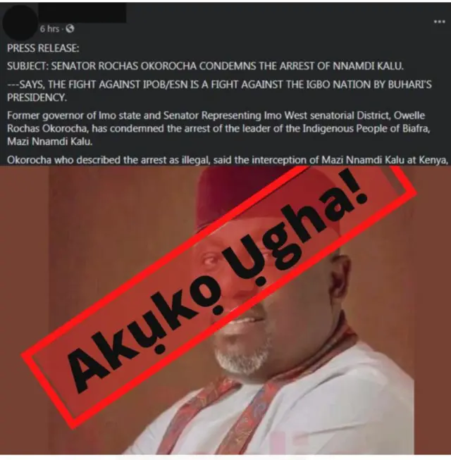 Akụkọ Ụgha banyere Rochas Okorocha