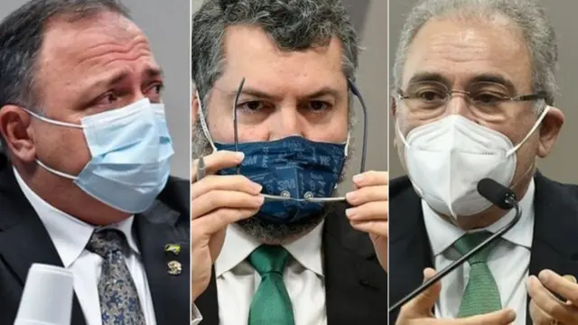 Pazuello, Ernesto Araújo e Marcelo Queiroga