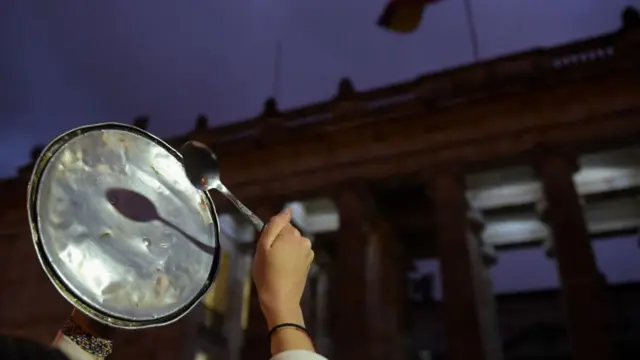 Manifestación de protesta en Bogotá.