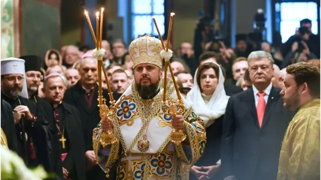 Епіфаній і Порошенко в Святій Софії