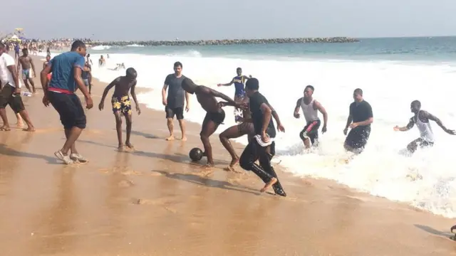 Beach football for Elegushi beach