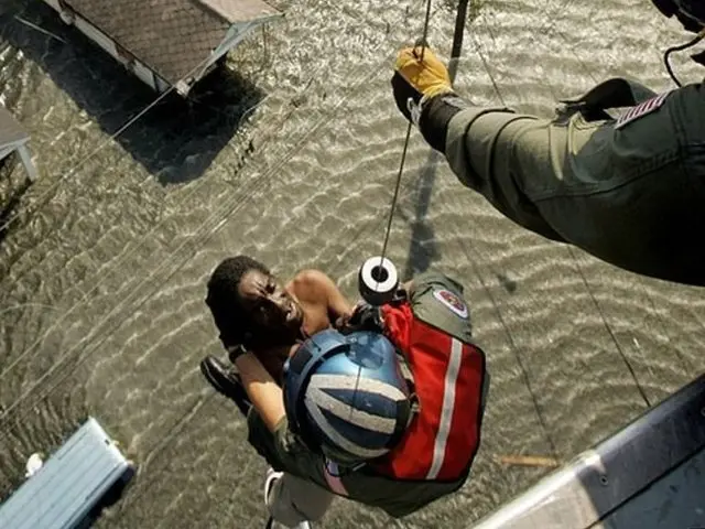 Víctima del huracán Katrina.
