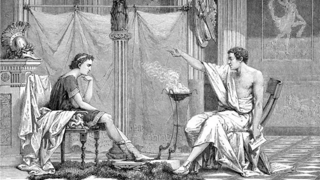 Alexandre avec son professeur Aristote