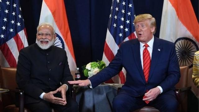 अमरीकी राष्ट्रपति ट्रंप और भारत के प्रधानमंत्री नरेन्द्र मोदी