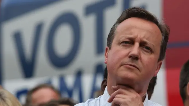 El ex primer ministro británico David Cameron durante la campaña del Brexit