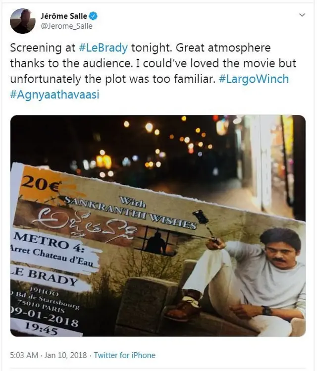 జెరోమ్ సాలే ట్వీట్