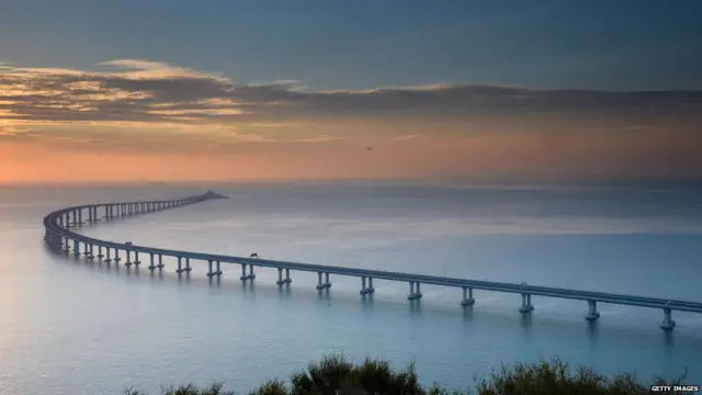 Hong Kong section of the Hong Kong-Zhuhai-Macao Bridge on October 21, 2018 in Hong Kong, China