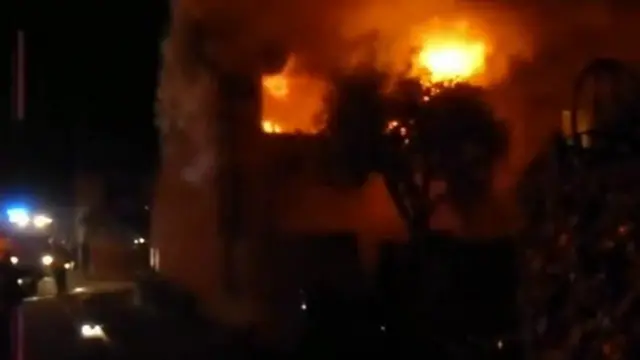 House on fire in Princes Risborough