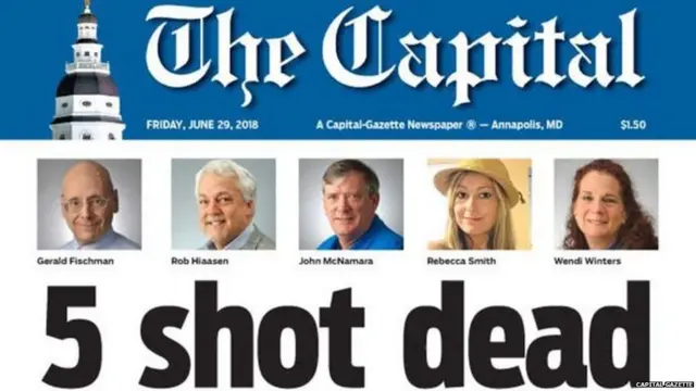 ધ કૅપિટલ ઓફિસમાં થયેલા હુમલામાં મૃત્યુ પામેલા લોકોની તસવીર