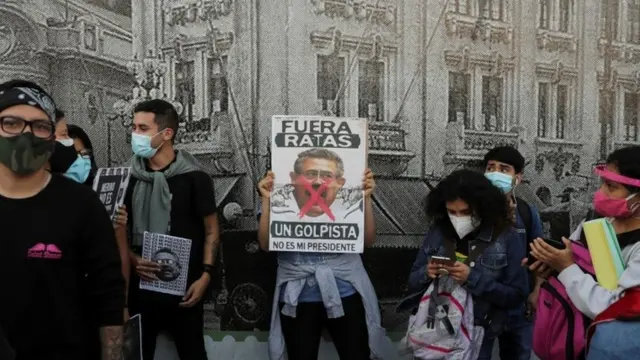 Manifestantes no Peru