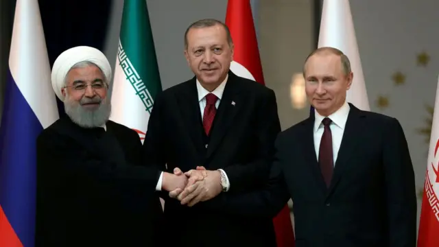 Хасан Роухани, Реджеп Тайип Эрдоган и Владимир Путин
