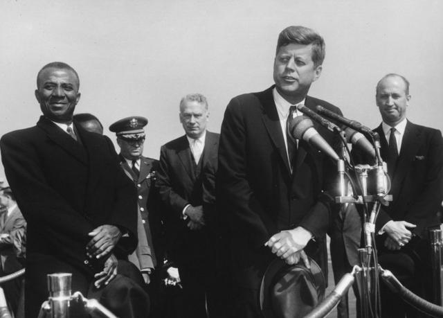 President John F. Kennedy na jawabi yayin tarbon shugaban Togo, Sylvanus Olympio