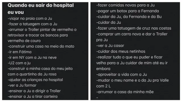 Lista que Ramon escreveu no celular e que foi encontrada pela filha Julia meses depoisfreebet inscriptionsua morte