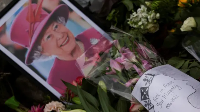 صورة للملكة إليزابيث وسط مجموعة من الزهور