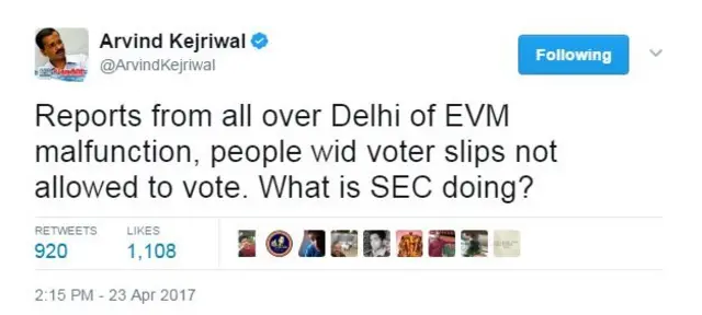 केजरीवाल का ट्वीट